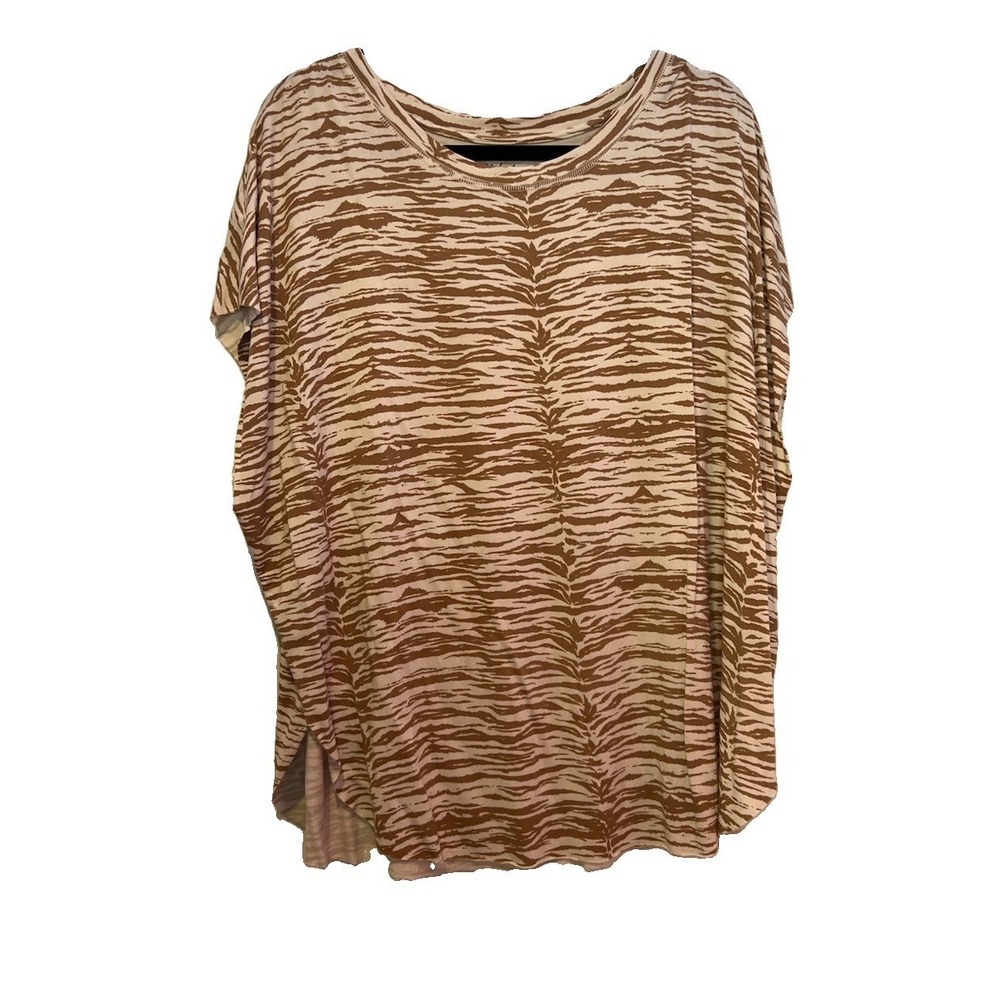 Ana & Ava Top Animal Print One size Fits most Modal Neutral Over Sized
